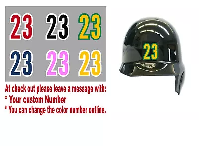 Player's Number 2.5  Softball Baseball Helmet Vinyl Decal Sticker Personalized 2 • $3.25