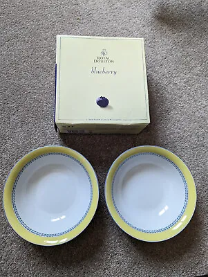 £12.99 • Buy Royal Doulton Blueberry Cereal Bowls 2 In The Box