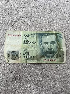 Spanish Banco Bank Note 1000 Pesetas  • £1.50