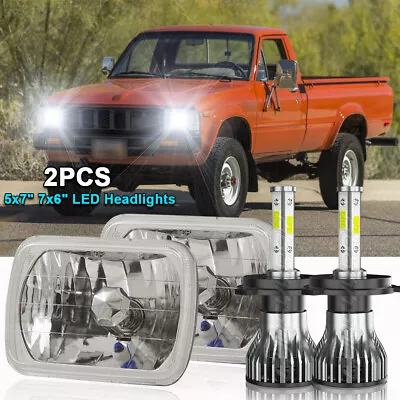 Pair FOR TOYOTA PICKUP TRUCK 7X6'' 5X7  SEALED BEAM  DRL LED HEADLIGHT W/ H4 • $111.99