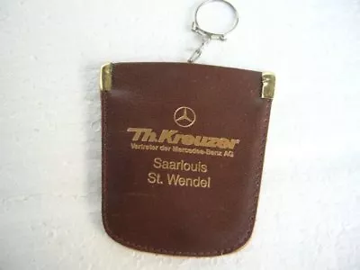 Original Vintage Leather Mercedes Key Fob Ring Pouch Accessory Mb 190 300 Sl Nos • $135