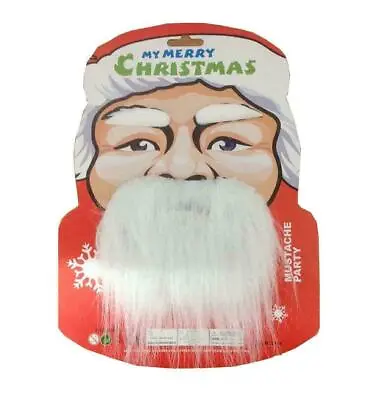 Adult XMAS Santa Eye Brow Beard And Mustache Set Fancy Dress Christmas Accessory • £2.99