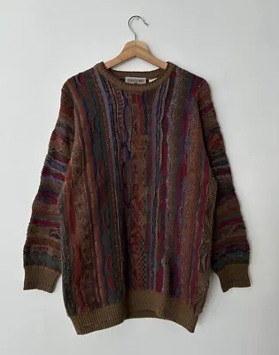 Vintage 90s IDEA UOMO “ Coogi Style “  Pulllover Sweater Multicolor No Size Tag • $65