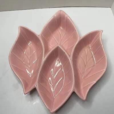 1957 Mid Century Modern Miramar Of Calif. Pottery #744 Pink Serving Platter • $21