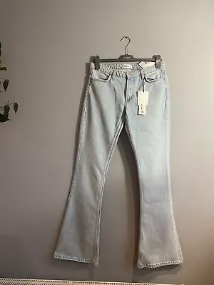 Zara Low Rise Flared Trf Jeanslight Blue Eu38us6uk10 Bnwt • £29.99