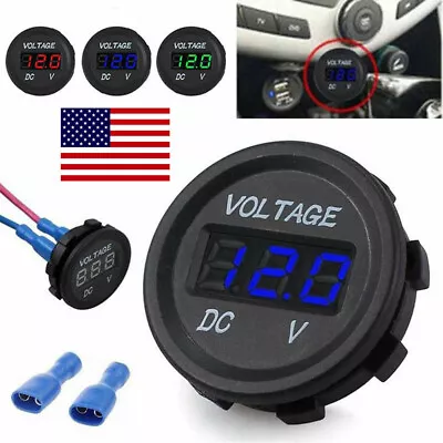 Volt Gauge Meter Voltage LED Digital Display DC 12V-24V Car Panel Voltmeter • $3.98