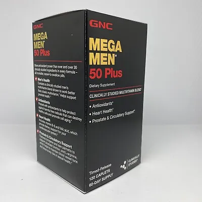 GNC Mega Men 50 Plus Multivitamin  Pack Of 120 Free Ship Expiry 01/25 • $28.87