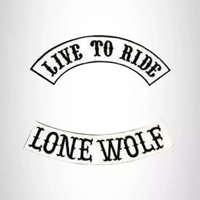 Live To Ride Lone Wolf Rocker Patches Set For Biker Vest • $19.51