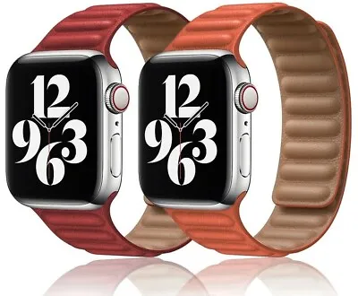 £8.95 • Buy For Apple Watch Series 7 / 8 / Ultra SE Magnetic Loop Leather IWatch Strap Band