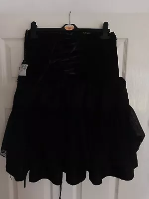 Women's Size S POIZEN INDUSTRIES Elizium Black Gothic Corset Skirt *New W/ Tags* • £20