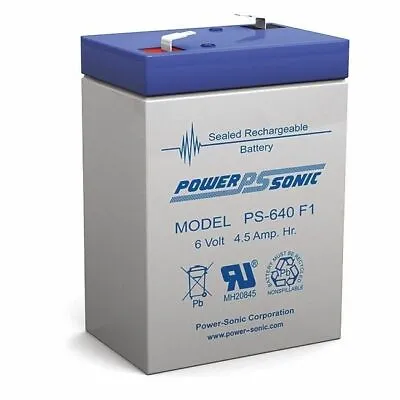 Powersonic PS640 6V 4.5AMP SLA Rechargeable Battery F1 Terminal Sealed Lead Acid • $24.90