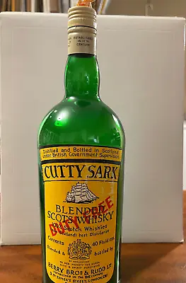 Vintage Cutty Sark Blended Scots Whiskey Bottle DUTY FREE 40oz - 12  Tall • $39.99