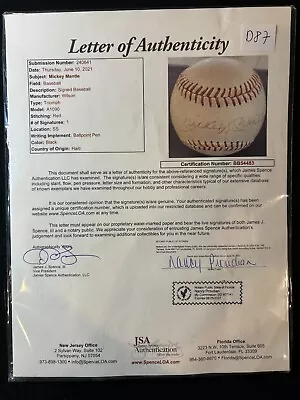 Mickey Mantle Autographed Signed Baseball With COA • $749.99