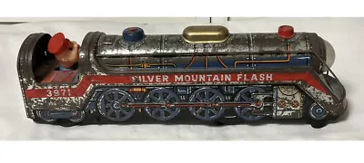 Vintage Tin Litho Silver Mountain Modern Toys Flash Bell Whistle Toy Train • $50