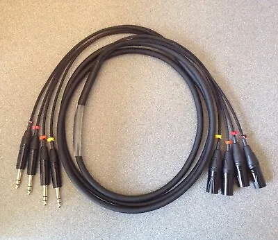 4 Way XLR To Jack Loom 3m - Black & Gold Connectors - Very High Quality  • £35.50