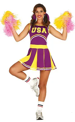 £17.99 • Buy Womens Cheerleader Fancy Dress Outfit Uniform Halloween Costume USA High School 