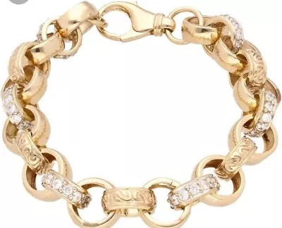 24 Ct Men's 24 Inch Gold Filled Patterned Belcher Chain + Bracelet • $1085.90
