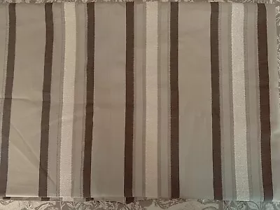 LAURA ASHLEY Forbury Stripe Truffle Fabric 2.15 SQ Metres (New) • £20