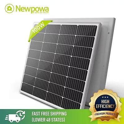 Newpowa 100 Watt Solar Panel Monocrystalline 12V For Camping RV Marine Off-grid • $77