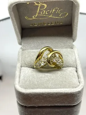 Appraised ~ 18K Yellow Gold & Diamonds “JOSE HESS” Design MODERN RING Sz 6.75 • $3299