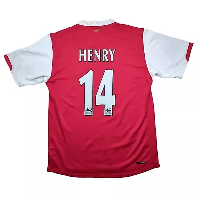 £69.99 • Buy ARSENAL FC NIKE THIERRY HENRY #14 2006-2008 06/07/08 Home Shirt Red Men's Medium