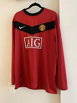 Manchester United 2009/2010 Home Player Issue Shirt - Long Sleeve XL • $58.09