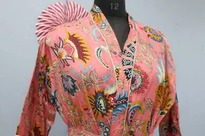 $50.08 • Buy Ndian Mukut Print Robe, Japanese Kimono, Indian Robes, Body Crossover,