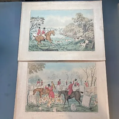 Pair Of Antique H Alken Hand Coloured Hunting Aquatint • £15