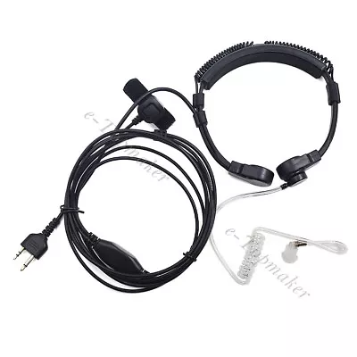 Throat Microphone Headset Earpiece Mic PTT For Midland Two Way Radio G5 G7 G9 • $18.42