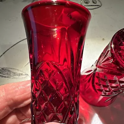 Godinger Shannon Dublin Ruby Red Crystal Vodka Shooters Shot Glasses - Set Of 2 • $10