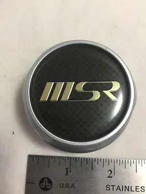 MSR Machined Wheel Rim Carbon Fiber Gold Letter Logo Hub Cover Center Cap 3239 • $12.75