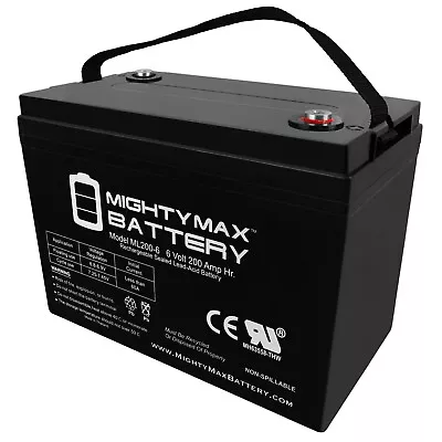 Mighty Max 6V 200AH SLA Battery Replaces Camper Golf Cart RV Boat Solar Wind • $219.99