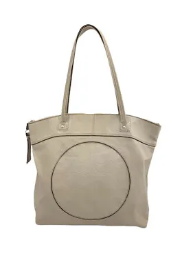 Coach Laura Taupe Leather Large Carryall Shoulder Bag Purse Handbag Logo F18336 • $49.99