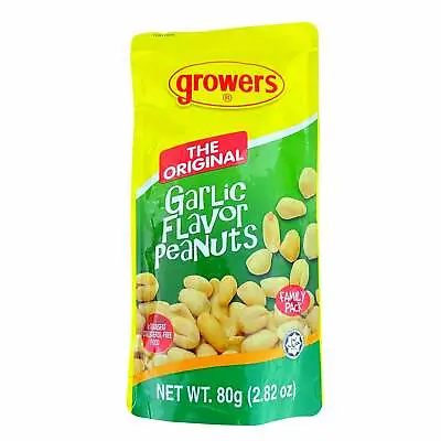 Growers GARLIC Flavoured Peanuts Nuts 80g - Family Pack • £2.35