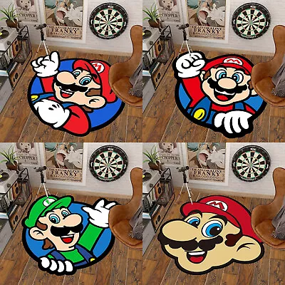 New Super Mario Luigi Cute Velboa Floor Rugs Carpets Doormat Non-slip Chair Mats • £9.59