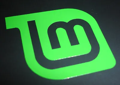 Linux Mint Logo Vinyl Laptop Sticker - Open Source Linux Tux - (Green) 100mm • £3.50