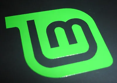 Linux Mint Logo Vinyl Laptop Sticker - Open Source Linux Tux - (Green) 50mm • £3