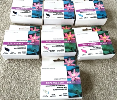£20 • Buy 7x Ink Cartridges Epson Replacement Remanufactured For R265 R360 RX560