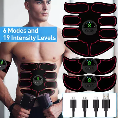 Abdominal Muscle Toner Abs Stimulator Trainer EMS Machine Toning Belt Gel Pad • $16.14