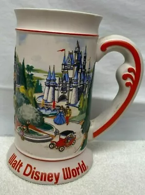 Walt Disney World 3-D Beer Mug Stein Magic Kingdom 6.5   High Vintage Ceramic • $14.79