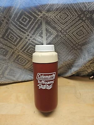 Vintage Water Bottle Coleman Tuffoams Insulated With Straw 32 Oz (AA5) • $6.49