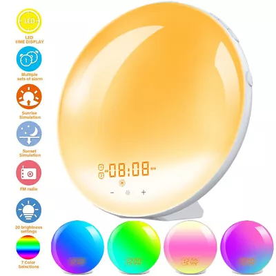 Wake-Up Light Smart Sleep Alarm Clock For Kids Adults Sunrise Sunset Simulatio • $48.98