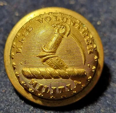 Civil War Period Massachusetts State Militia Button Albert# Ms-36-a   Coat Size • $45