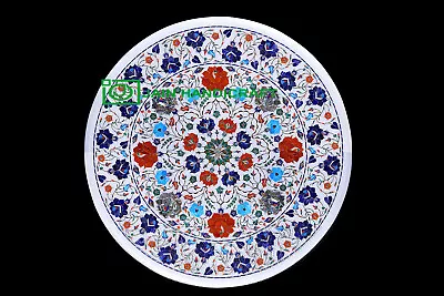 24'' White Marble Table Top Center Coffee Dining Inlay Pietra Dura Mosaic P52 • $1344