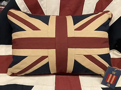 Union Jack / Uk Tapestry Cushion By Woven Magic (12x18in Tea Dyed ) • £27.95