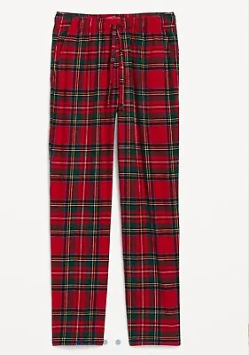 Old Navy Mens Size XXXXL 4XL Flannel Pajama Pants Sleep Lounge Red Tartan • $21.99