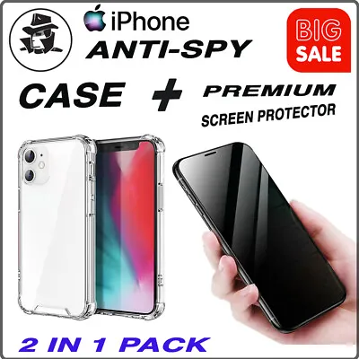 IPhone 11 12 13 14 15 PlusPro Max XR X/XS TPU Case And Anti-Spy Screen Protector • $12.95