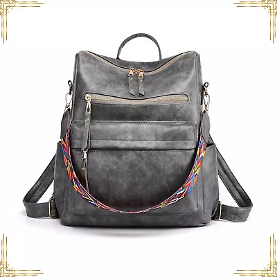 Women LUXURY Vintage Backpack Soft Leather Crossbody Shoulder Travel Tote Bag • $79.95