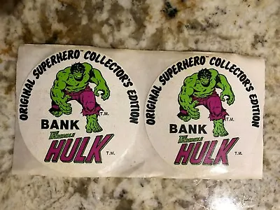 Original NOS Stickers1978 Incredible HULK SUPERHERO PIGGY BANK MARVEL COMICS • $14.99