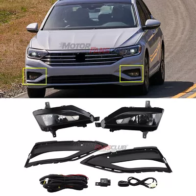 Front Fog Light Fog Lamp Kit With Bezel For Volkswagen VW Jetta 2019-2021 • $83.99